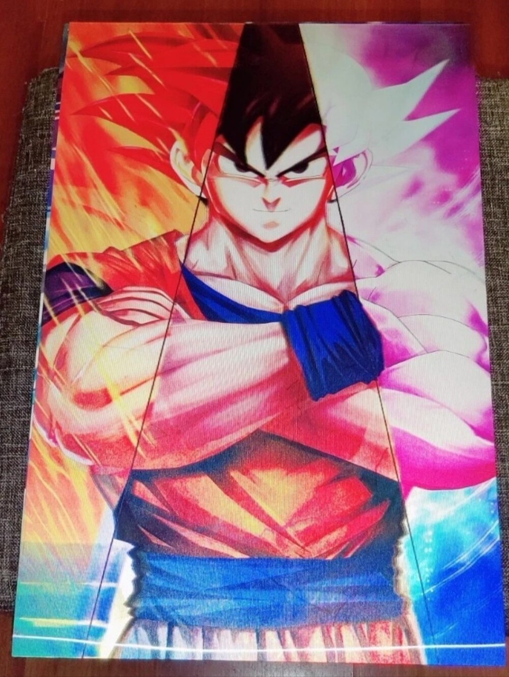 Anime Metal Lenticular Poster 3-D Effect Goku Vegeta 11x17 Dragon Ball Z AWESOME